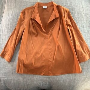 Armani Collezioni Burnt Orange Women’s Blouse Top US Size 6 Casual Elegance
